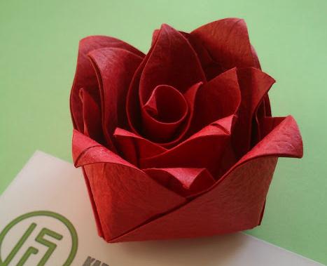 手工折纸纸仙玫瑰花的折纸图解和视频教程教你完成漂亮的玫瑰花