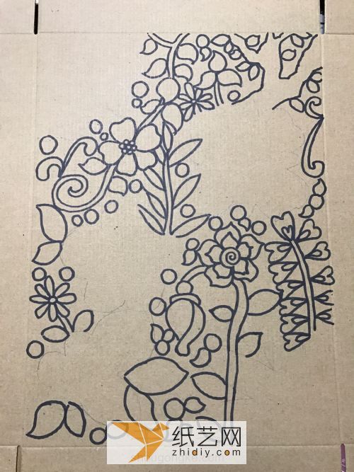 原创纸盒立体线描秘密花园-小米老师 第10步
