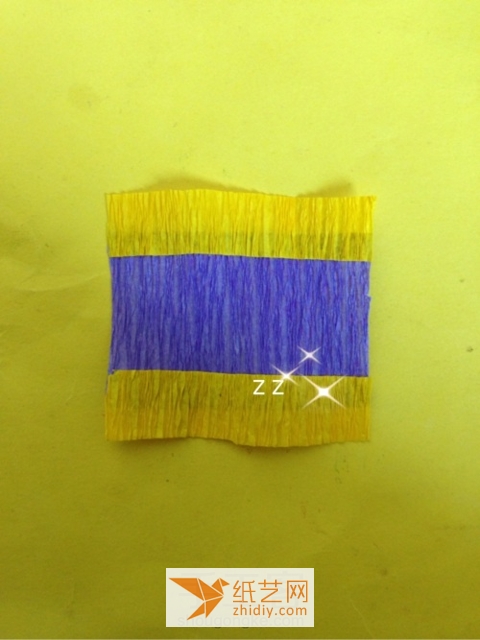 皱纹纸紫露草制作方法 第1步