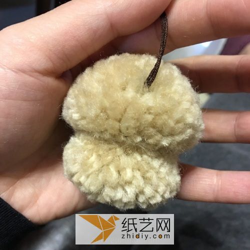 羊毛毡毛球奶茶色泰迪 第5步