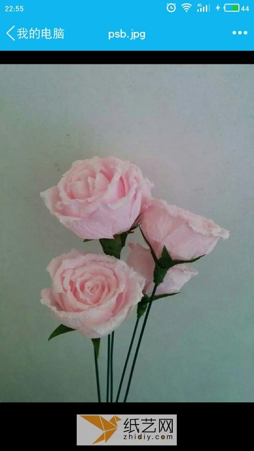 美美的皱纹纸玫瑰，很惊艳！ 第4步