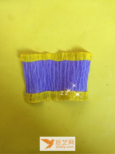 皱纹纸紫露草制作方法 第2步
