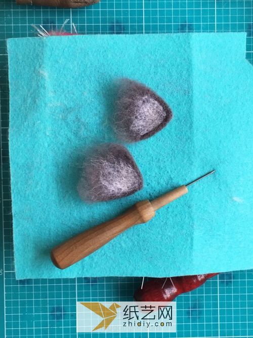 「槿时」羊毛毡灰色植毛猫咪制作教程 第7步