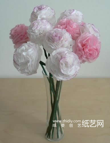 棉纸制作康乃馨纸艺花的制作教程手把手教你漂亮的棉纸康乃馨