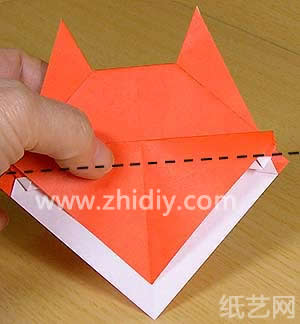 折纸猫脸制作教程第二十七步