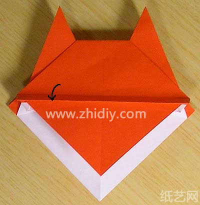 折纸猫脸制作教程第二十八步