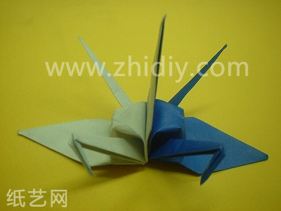 双千纸鹤的折法教程完成效果图