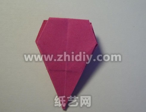 折纸倒挂金钟纸艺花制作教程折纸过程中的五十一步