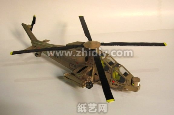 阿古斯塔A129猫鼬反坦克直升机纸模免费下载