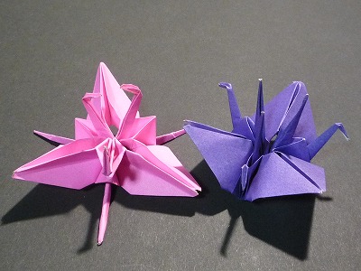 三联千纸鹤折纸教程完成后精美的效果图