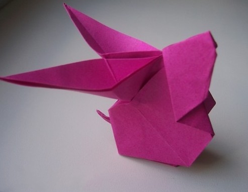简单立体折纸小兔制作教程完成后精美的效果图