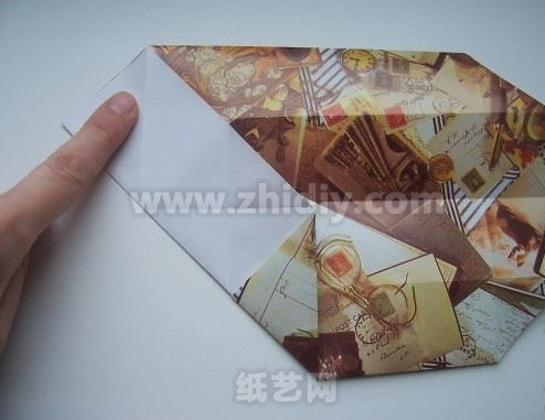 折纸千纸鹤信封教程制作过程中的第十一步