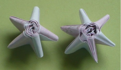 卷纸折纸星星（折纸幸运星）教程完成后精美的效果图