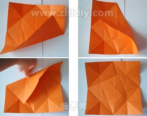 手工折纸菊花图解教程制作过程中的第六步