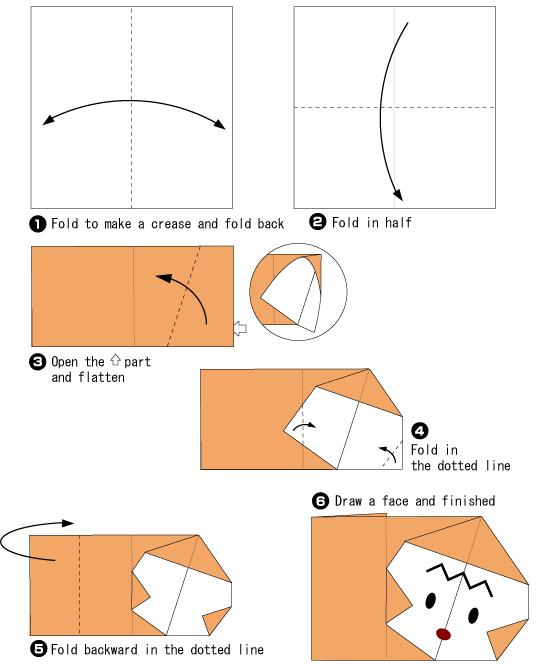 手工折纸小猴子折纸教程图解