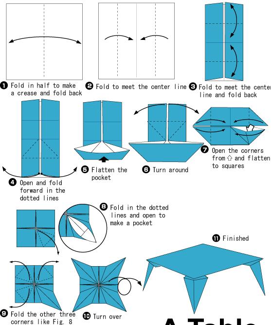 手工制作儿童简单折纸小桌子教程