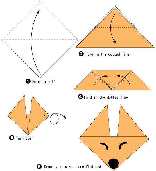 手工简单折纸狐狸图解教程