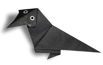儿童简单折纸乌鸦的折纸图解教程手把手教你制作简单的折纸乌鸦