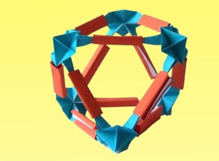 趣味模块框架折纸教程完成后精美的效果图