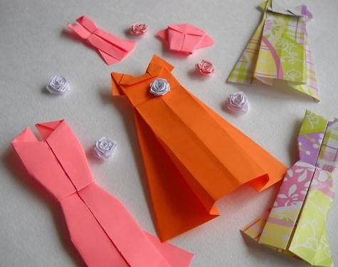 手工折纸裙子图解教程完成后精美的效果图