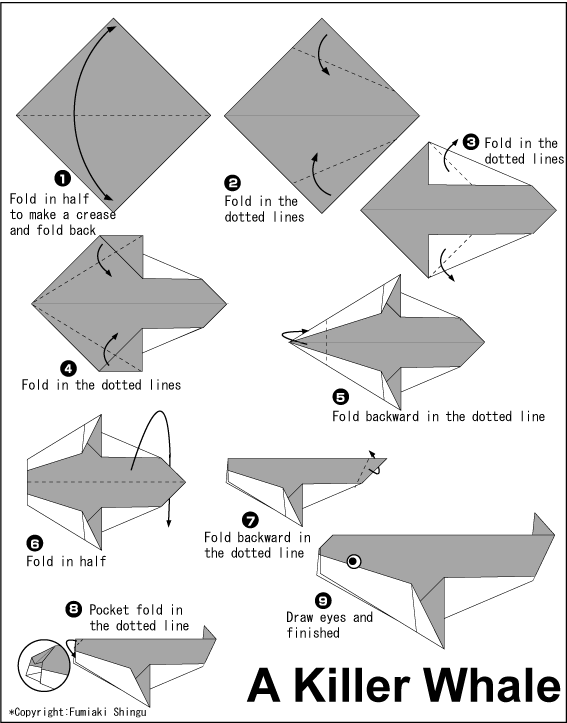 简单手工折纸虎鲸教程