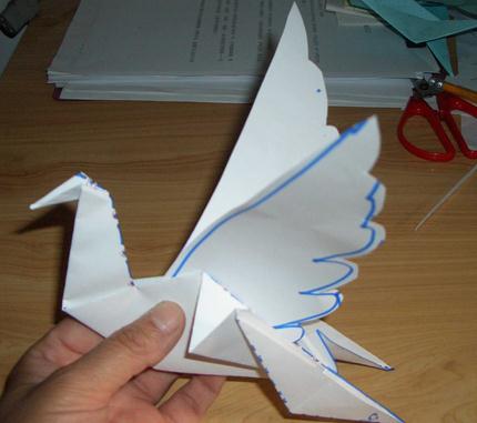 qianqian原创小鸽子折纸教程完成后精美的效果图