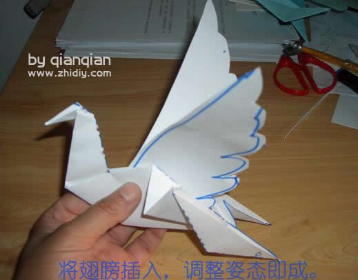 qianqian原创小鸽子折纸教程完成后精美的效果图