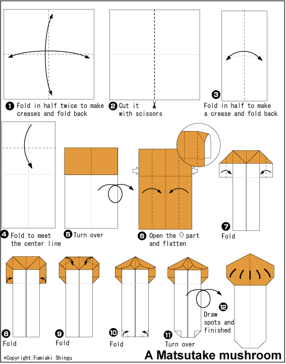 简单儿童松菇手工折纸教程