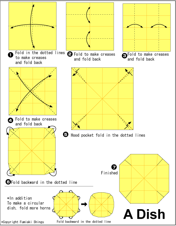 简单儿童手工折纸盘子教程