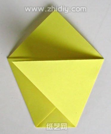 啼叫的小鸟手工折纸教程制作过程中的第六步