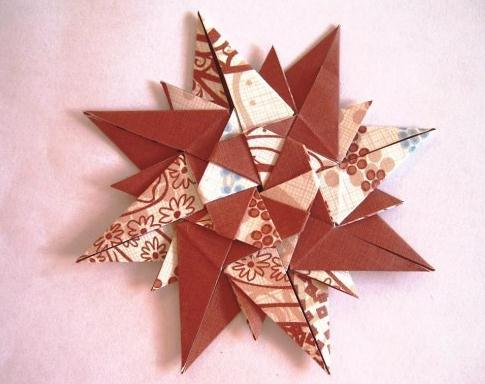 感恩节折纸感恩星手工折纸图解教程完成后精美的效果图