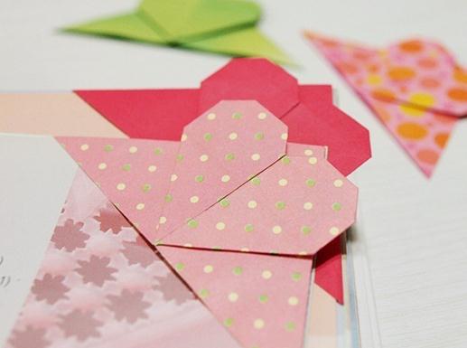 折纸心书签的折纸图解教程手把手教你制作精美的折纸心书签