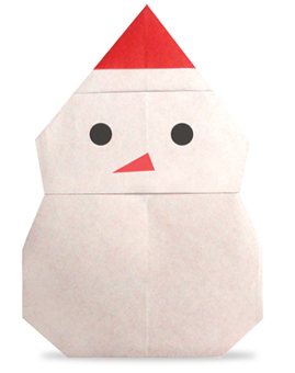 可爱圣诞雪人手工折纸图解教程完成后精美的折纸圣诞雪人