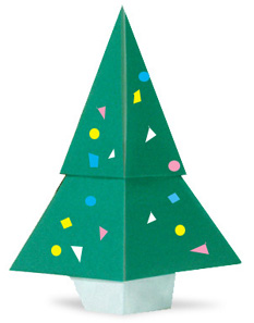 圣诞树简单手工diy折纸图解教程完成制作后精美的效果图