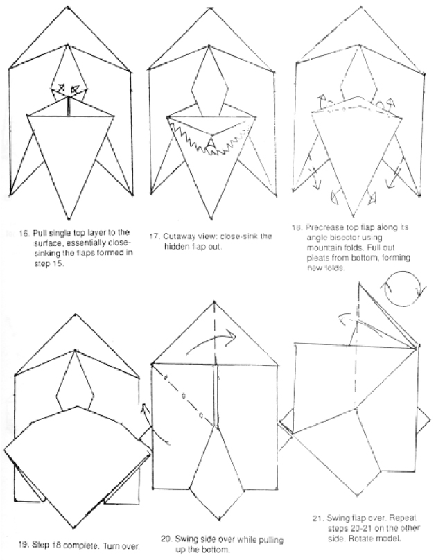 手工折纸非洲象折纸图谱教程第三张折纸图谱示意图