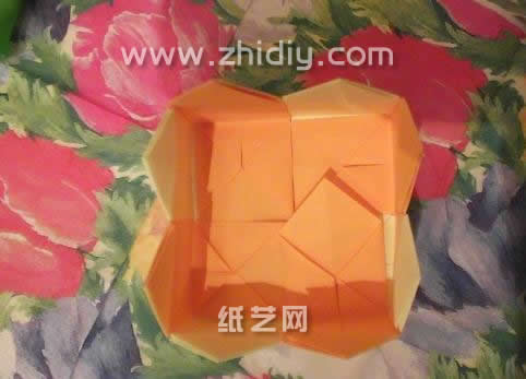 百变组合折纸篮子|折纸盒子手工制作教程制作过程中的第二十一步