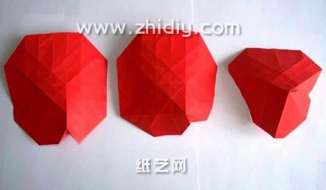 罗斯巴德折纸玫瑰手工diy教程—七夕情人节礼物制作过程中的第十一步