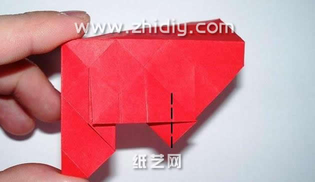 罗斯巴德折纸玫瑰手工diy教程—七夕情人节礼物制作过程中的第十三步步