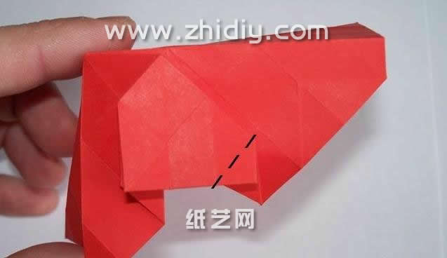 罗斯巴德折纸玫瑰手工diy教程—七夕情人节礼物制作过程中的十六步