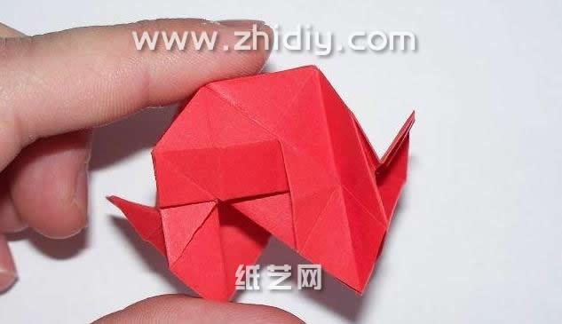 罗斯巴德折纸玫瑰手工diy教程—七夕情人节礼物制作过程中的第二十五步