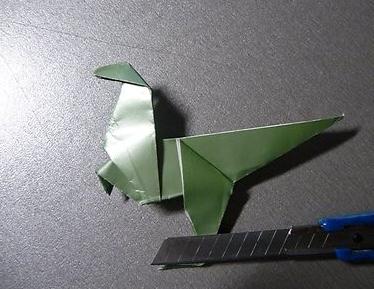 简单手工折纸恐龙手工折纸霸王龙手工折纸图解教程