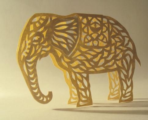 手工刻纸大象的手工DIY制作教程手把手教你制作漂亮的可以DIY大象