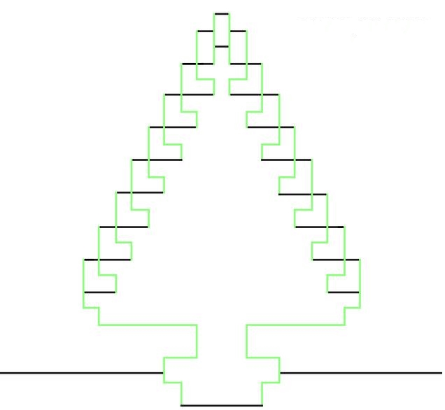 详细的裁切和折叠纹路可以让我们轻松的领会到如何制作出一个漂亮的圣诞树圣诞贺卡来