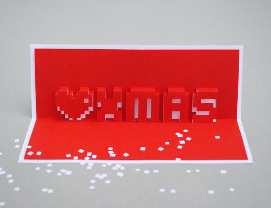 使用圣诞节免费圣诞贺卡立体卡片模版制作出来的圣诞贺卡在造型上还是在新颖度上都非常的强