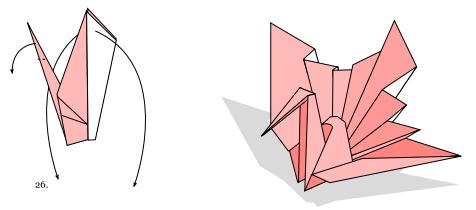 简单的千纸鹤折法可以制作出和传统折纸千纸鹤不同的样式