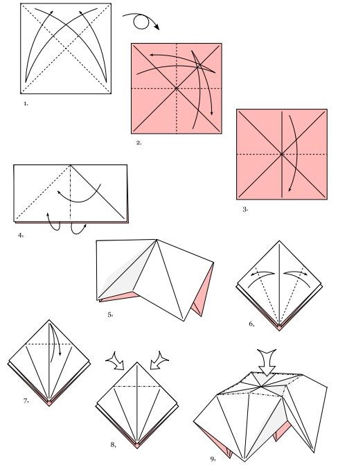 基本的千纸鹤折叠方法在这个折纸教程中没有太多改变
