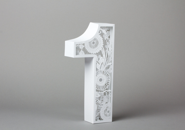 3D剪纸浮雕数字1所呈现出的纸艺术的神奇魅力