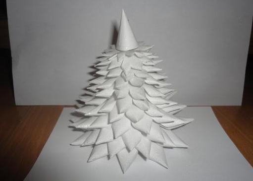 制作起来很奇怪的纸艺圣诞树也挺漂亮的