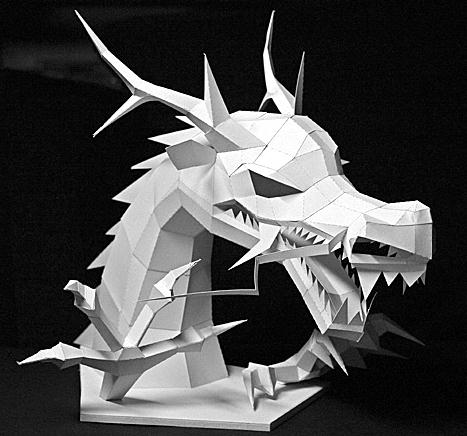 纸神龙的折纸模型图纸与相应的制作教程