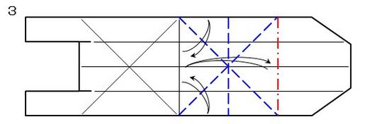 同样的位置制作完成之后需要平移来获得新的折纸四方形结构